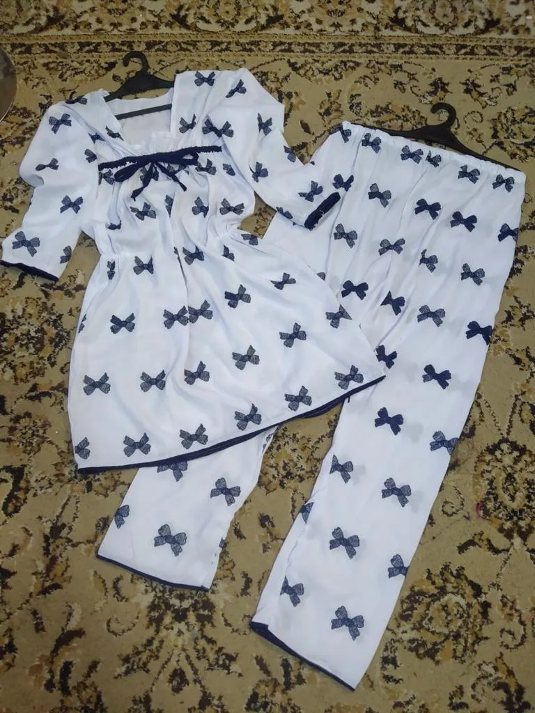 2pcs western embroidery top & trouser for women