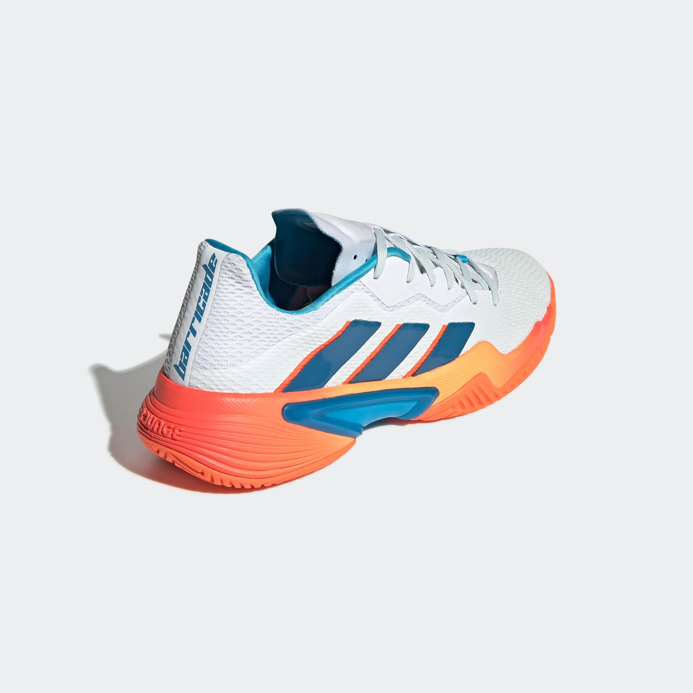 adidas Barricade Tennis Shoes | White/Blue/Orange | Men's