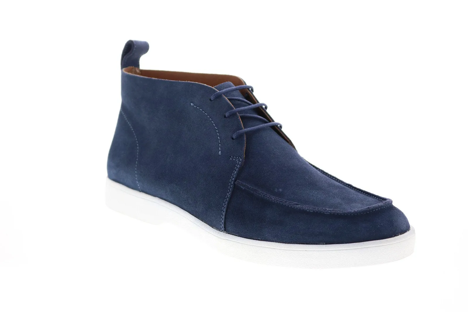 Aquatalia Greyson Suede 34M0859-DEM Mens Blue Suede Chukkas Boots
