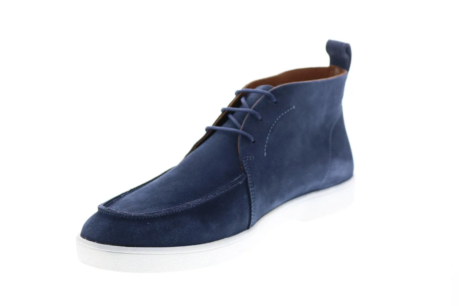 Aquatalia Greyson Suede 34M0859-DEM Mens Blue Suede Chukkas Boots