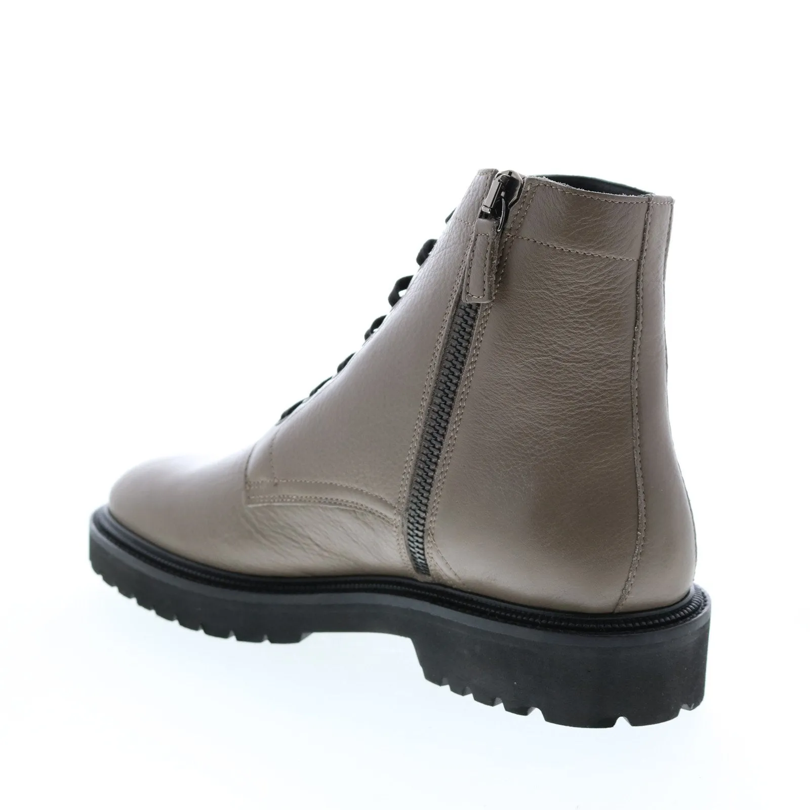 Aquatalia Patrizio Tumbled Calf 34M0936-TPE Mens Gray Leather Zipper Casual Dress Boots