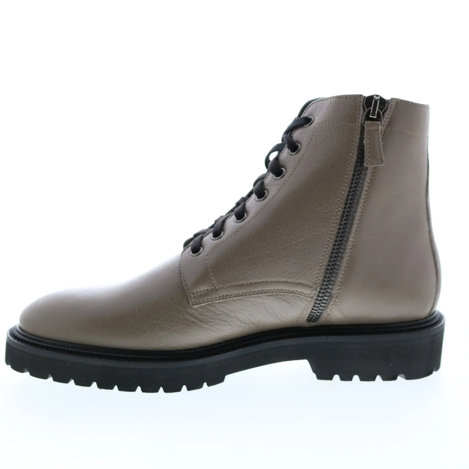 Aquatalia Patrizio Tumbled Calf 34M0936-TPE Mens Gray Leather Zipper Casual Dress Boots
