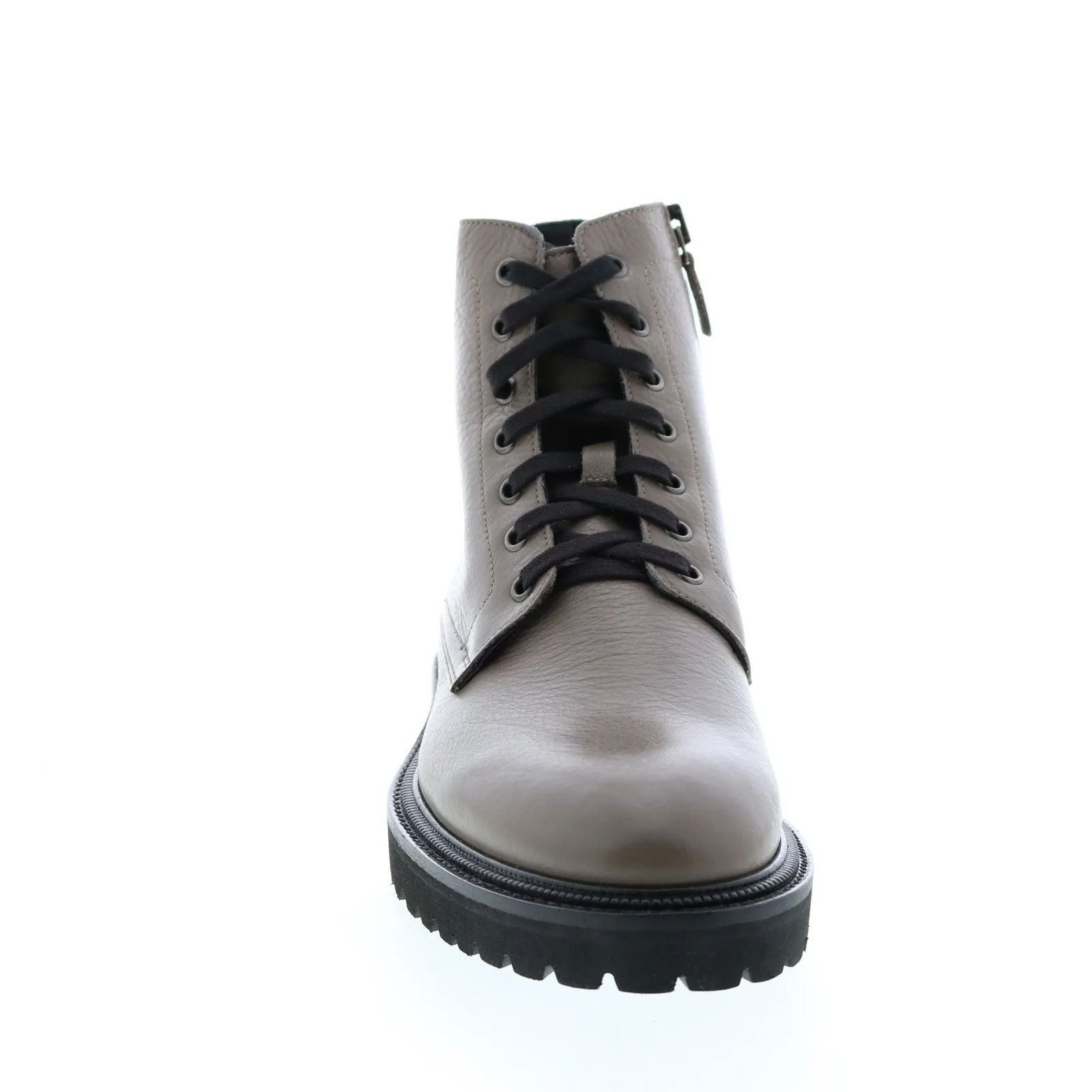 Aquatalia Patrizio Tumbled Calf 34M0936-TPE Mens Gray Leather Zipper Casual Dress Boots