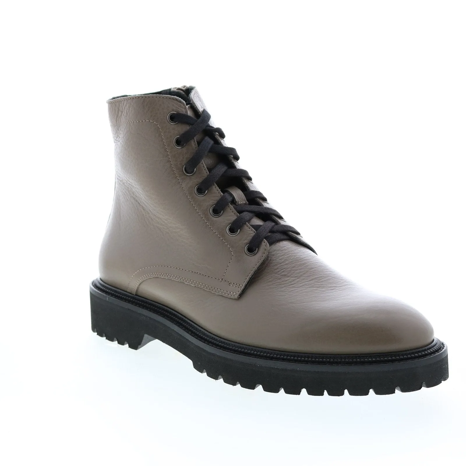 Aquatalia Patrizio Tumbled Calf 34M0936-TPE Mens Gray Leather Zipper Casual Dress Boots
