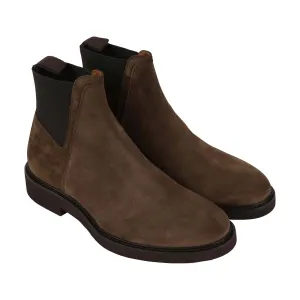 Aquatalia Tristan Suede Mens Brown Made In Italy Waterproof Chelsea Boots