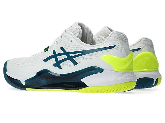Asics Mens Gel Resolution 9 Wide-White/Restful Teal (1041A376-001)