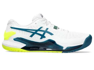 Asics Mens Gel Resolution 9 Wide-White/Restful Teal (1041A376-001)