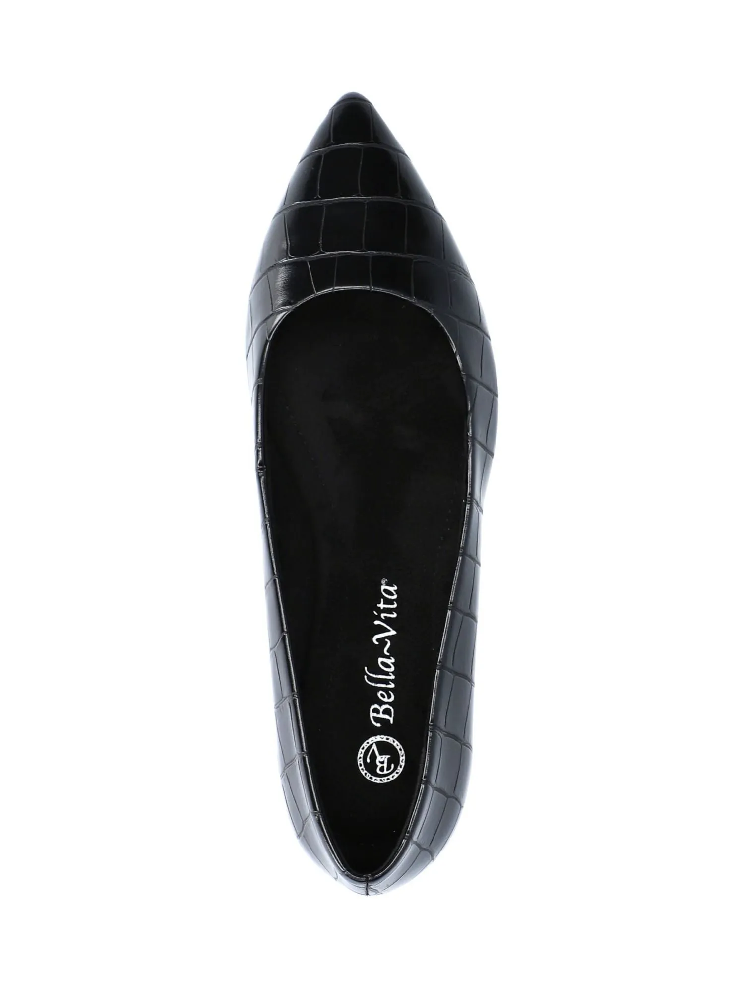 BELLA VITA Womens Black Padded Vivien Pointed Toe Slip On Dress Flats Shoes N