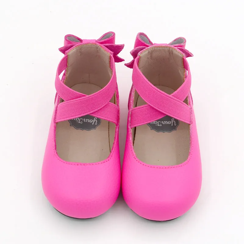 Bow Back Ballet Flat - Neon Pink