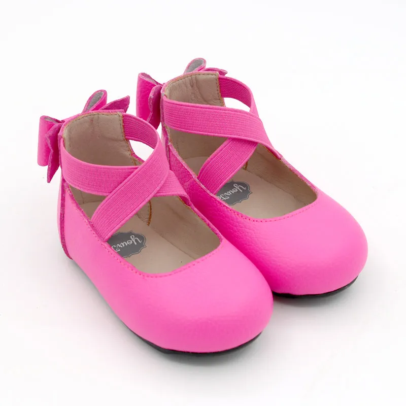 Bow Back Ballet Flat - Neon Pink
