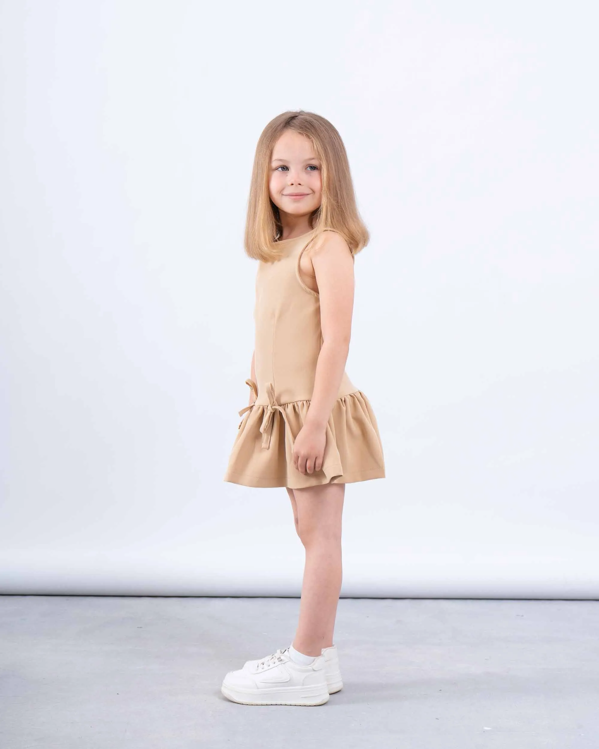 Bow Detail Drop-Waist Dress