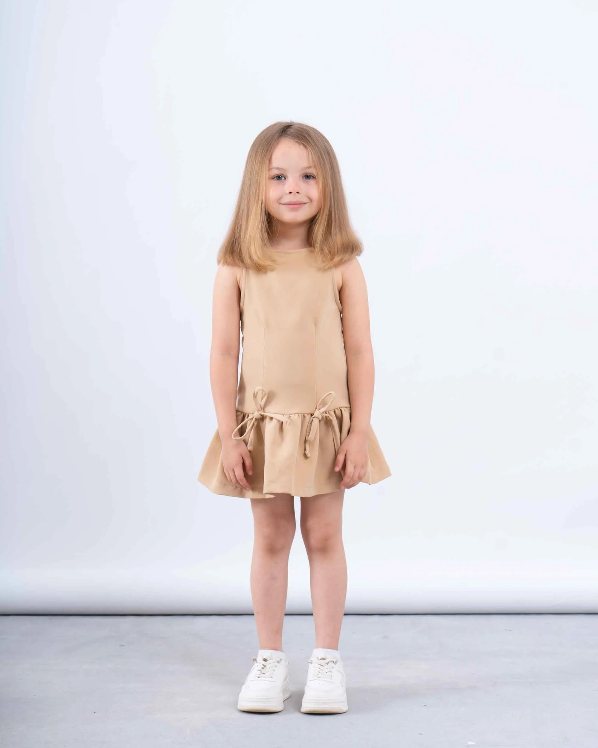 Bow Detail Drop-Waist Dress