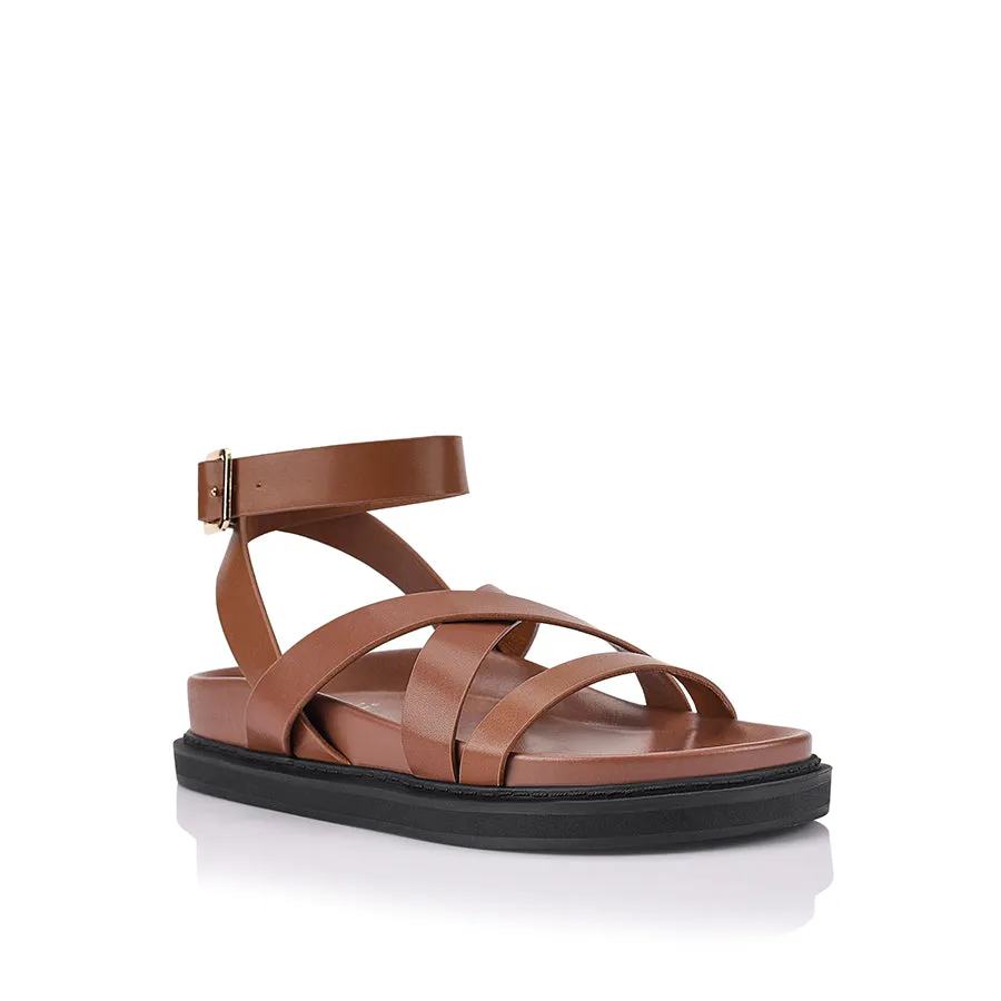 Brianna Footbed Sandals - Cognac