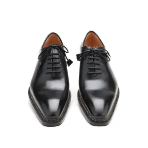 Caporicci Italian Norwegian Construction Mens Designer Shoes 1400 Leather Nero Black Oxfords (CAP1107)