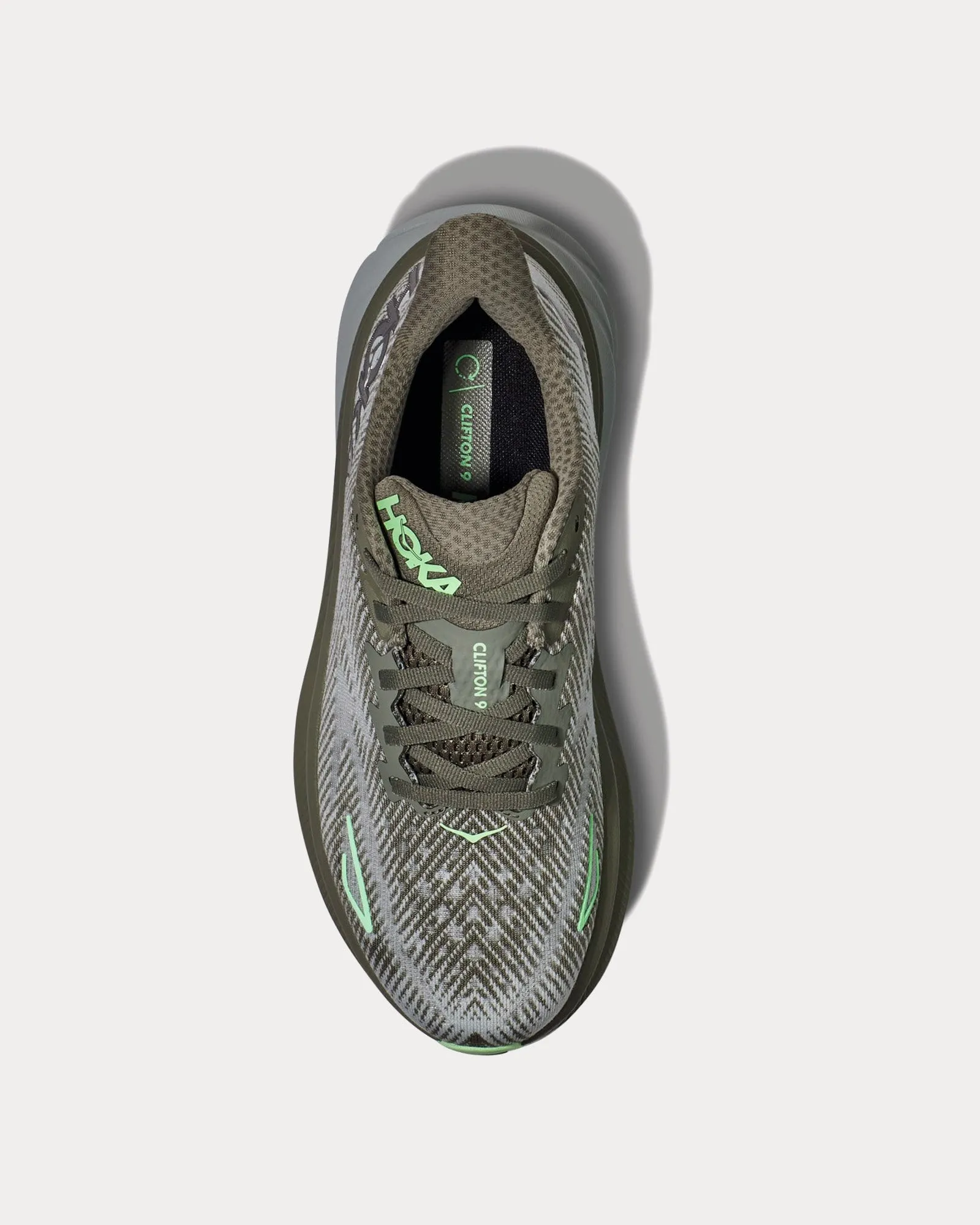 Clifton 9 Olive Haze / Mercury Running Shoes