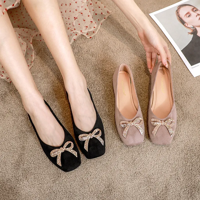 Comelyy Rhinestone Bow Elegant Shoes