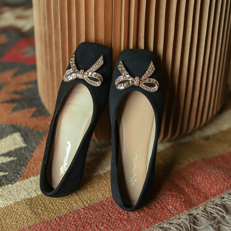 Comelyy Rhinestone Bow Elegant Shoes
