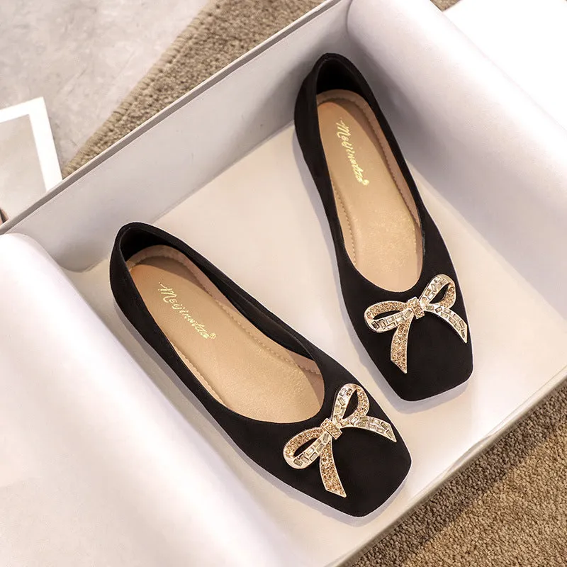 Comelyy Rhinestone Bow Elegant Shoes