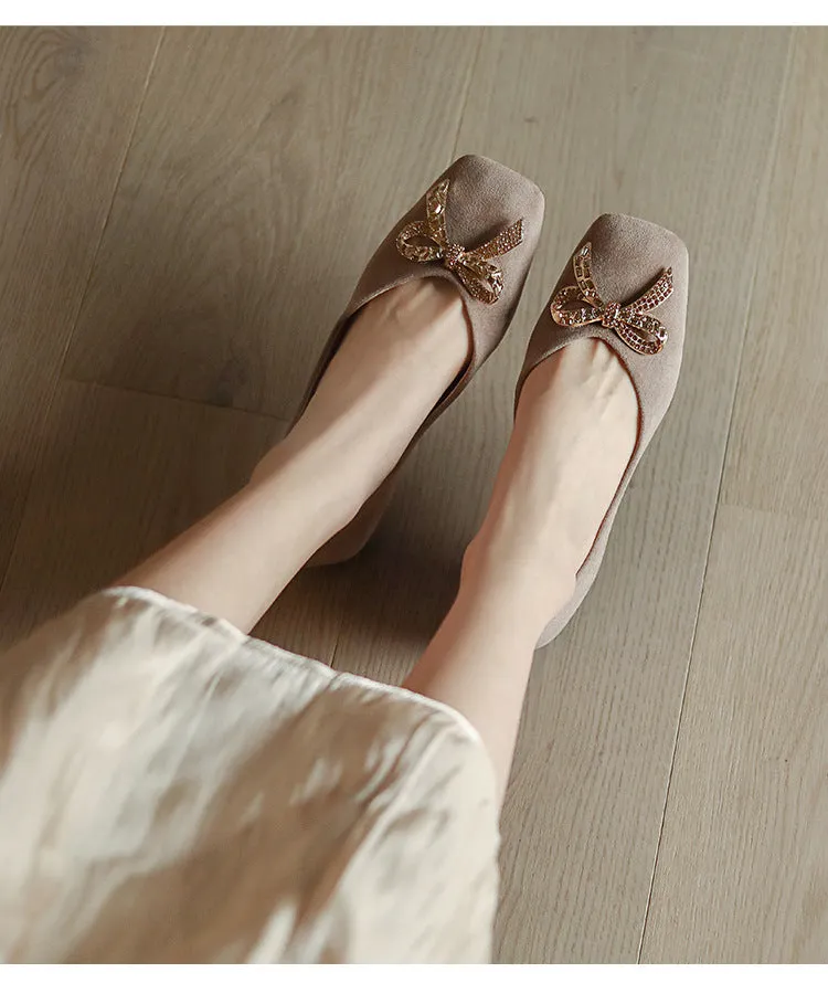 Comelyy Rhinestone Bow Elegant Shoes