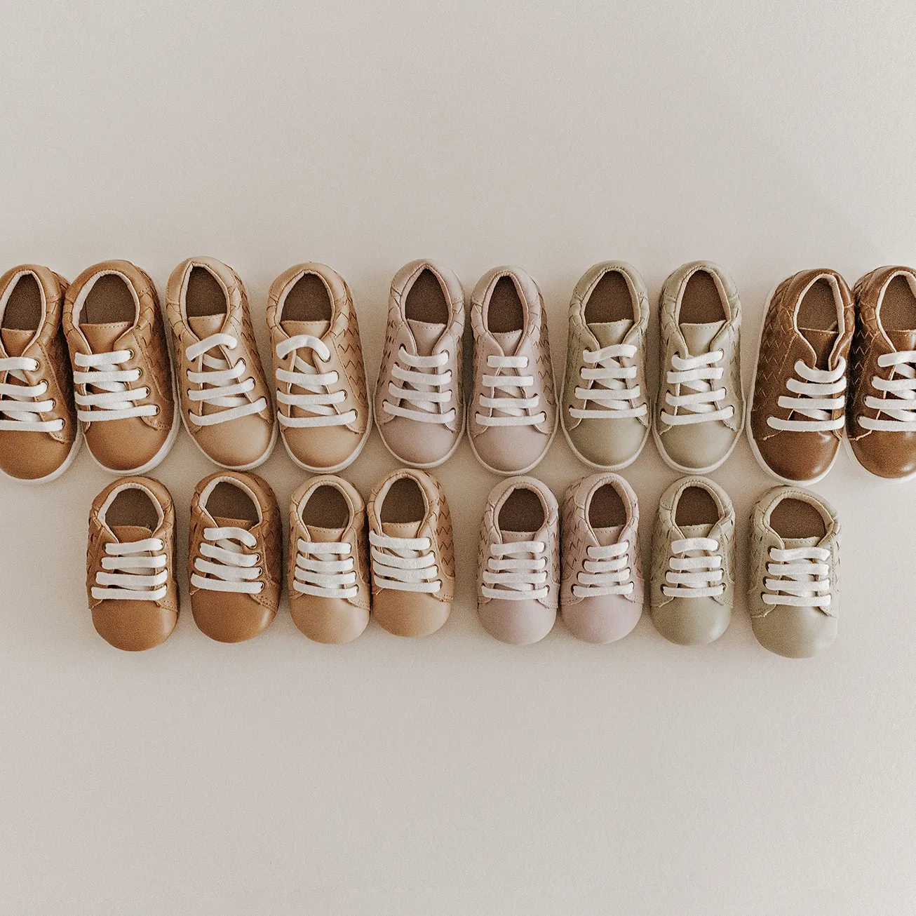 Consciously Baby Leather Woven Sneaker | Color 'Dusty Pink' | Hard Sole