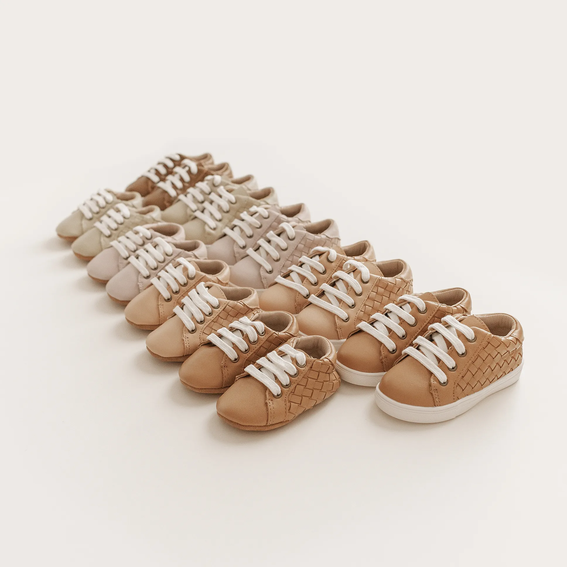 Consciously Baby Leather Woven Sneaker | Color 'Dusty Pink' | Hard Sole
