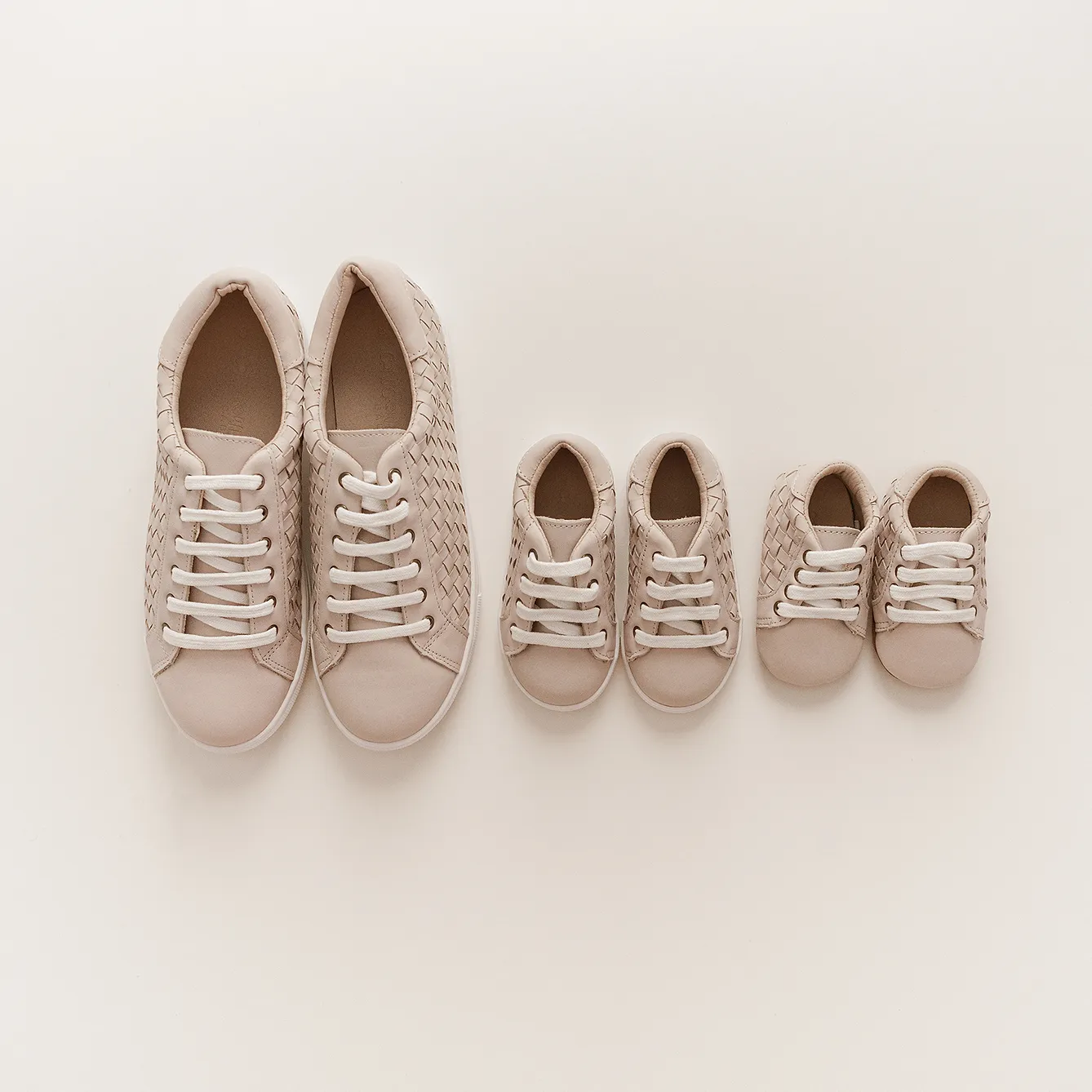 Consciously Baby Leather Woven Sneaker | Color 'Dusty Pink' | Hard Sole