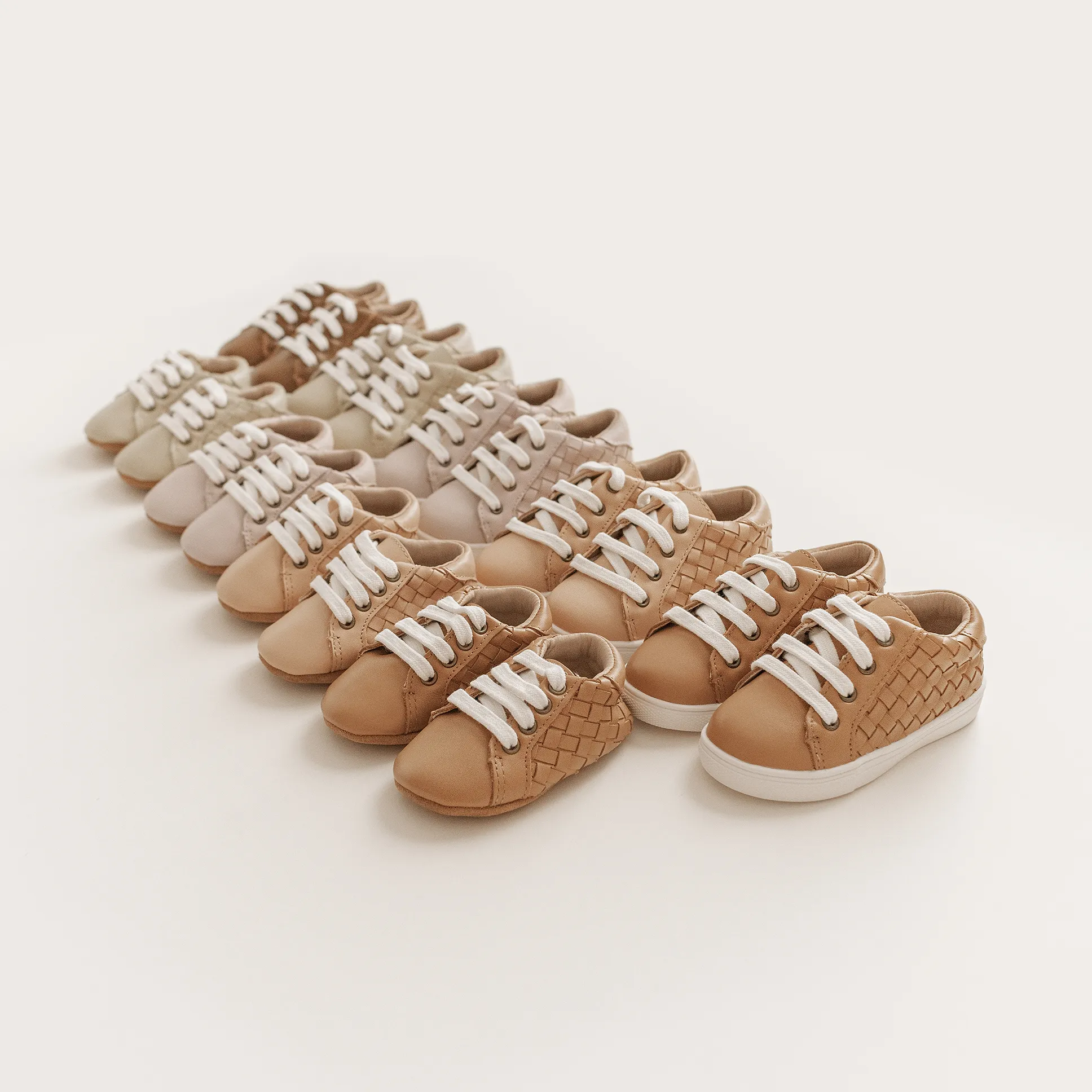 Consciously Baby Leather Woven Sneaker | Color 'Rust' | Hard Sole