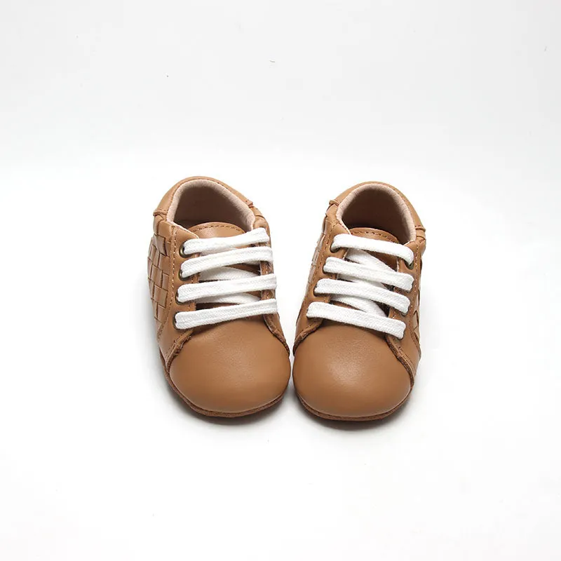 Consciously Baby Leather Woven Sneaker | Color 'Rust' | Soft Sole