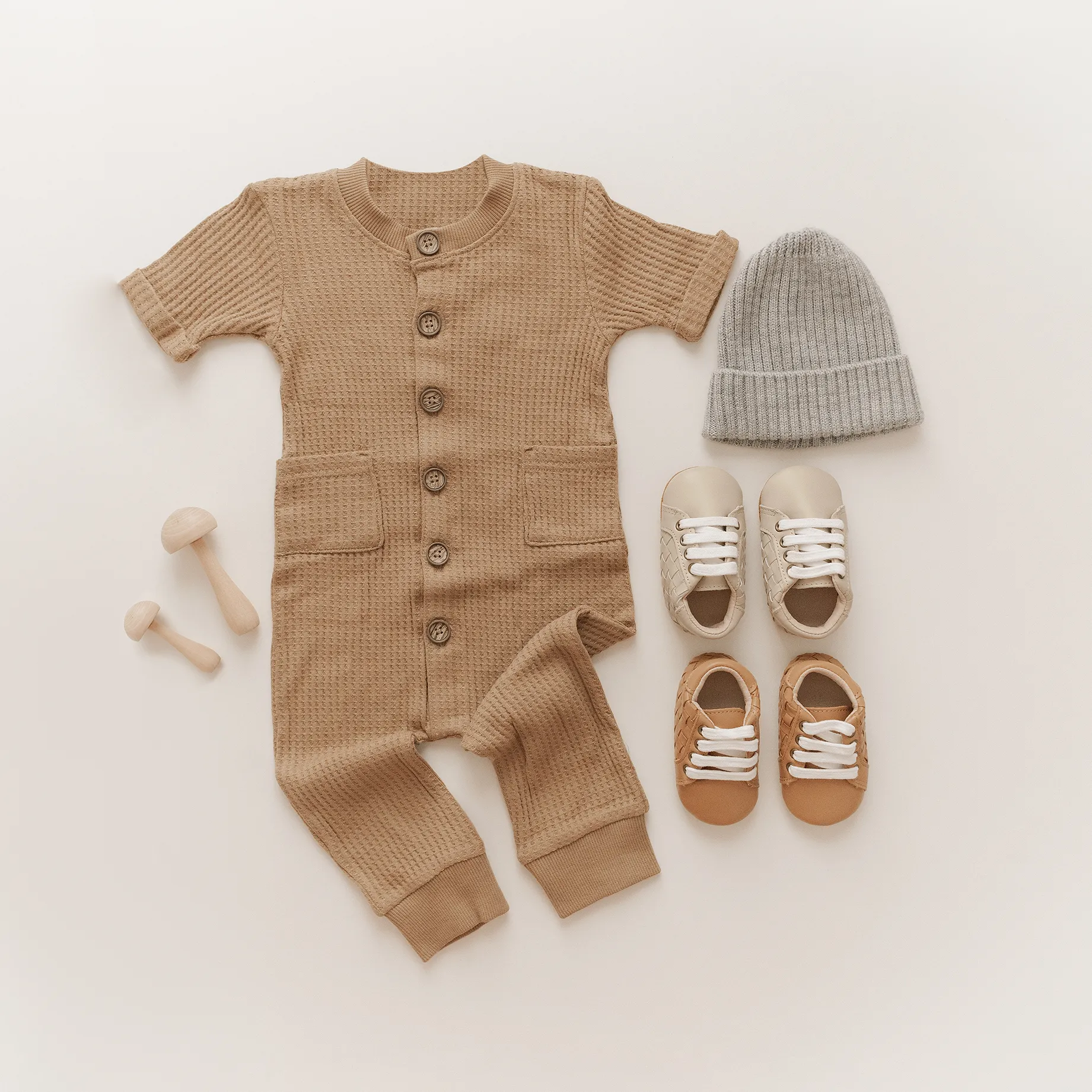 Consciously Baby Leather Woven Sneaker | Color 'Rust' | Soft Sole