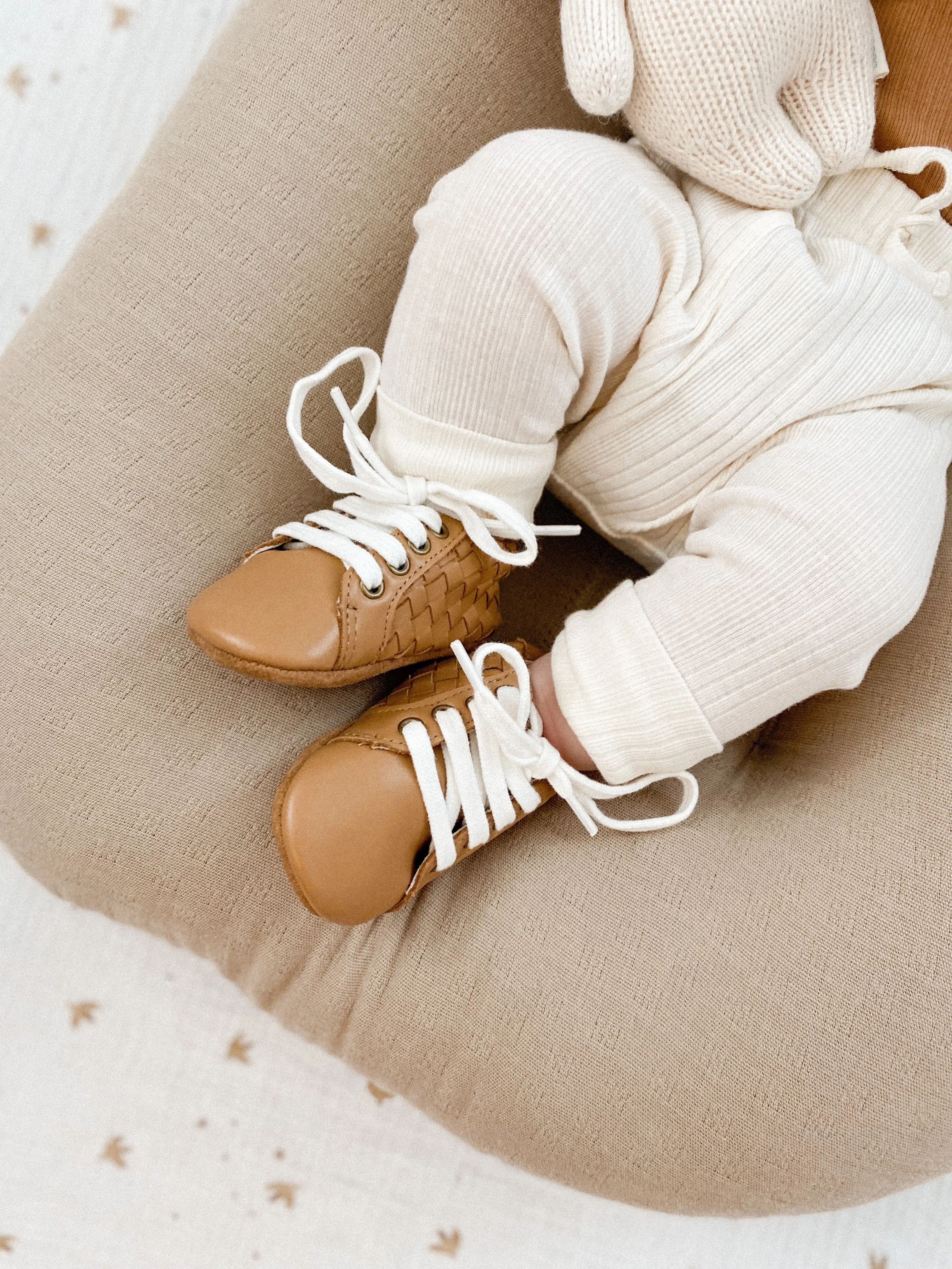 Consciously Baby Leather Woven Sneaker | Color 'Rust' | Soft Sole