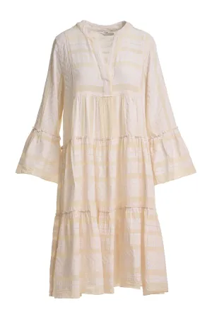 Ella Midi Dress Ecru/Off-White