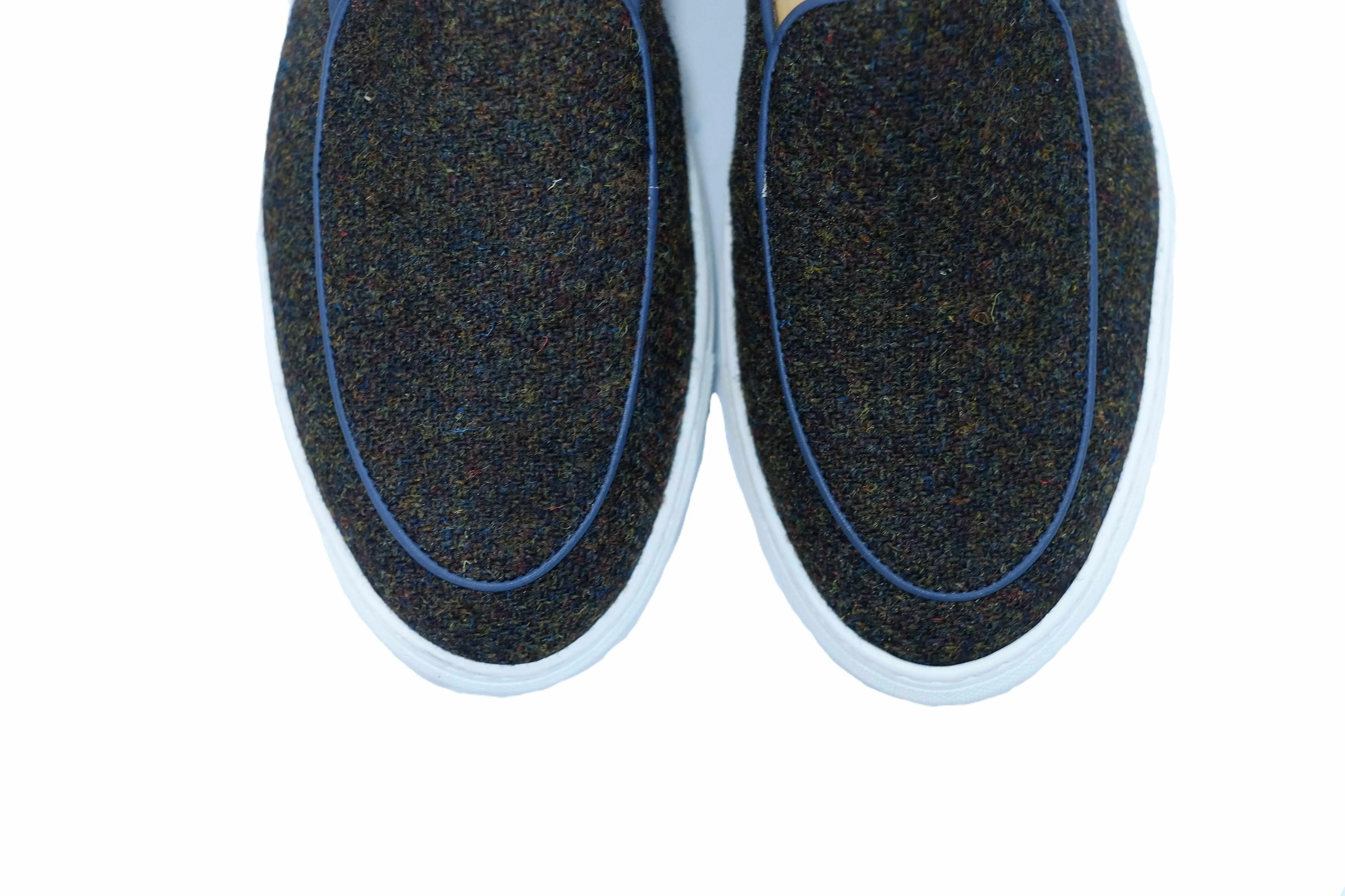 Ellensburg - Forest Medley Tweed / Blue Calf Piping