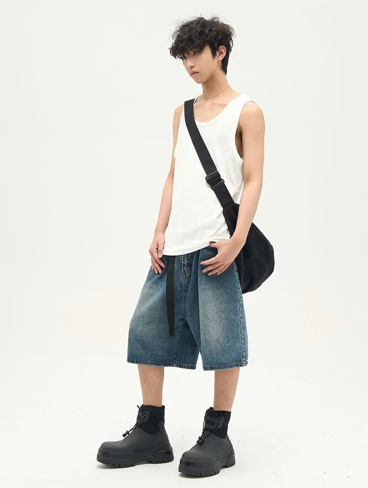 Faded Denim Shorts