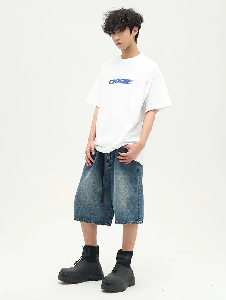 Faded Denim Shorts