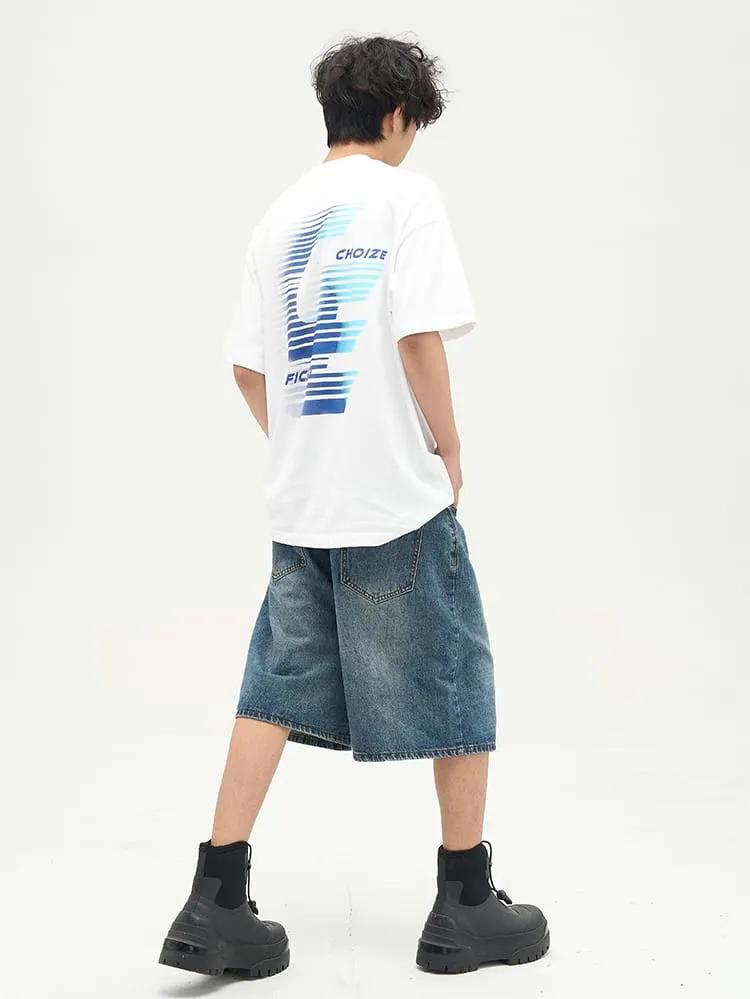 Faded Denim Shorts