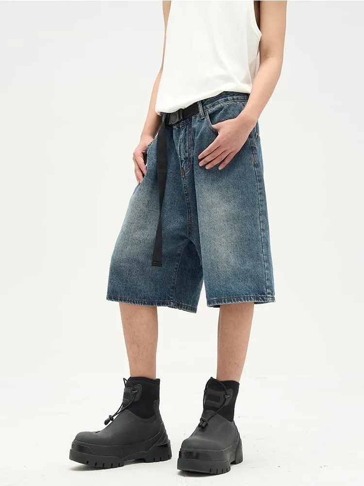 Faded Denim Shorts
