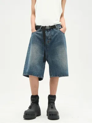 Faded Denim Shorts