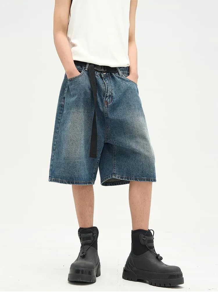 Faded Denim Shorts