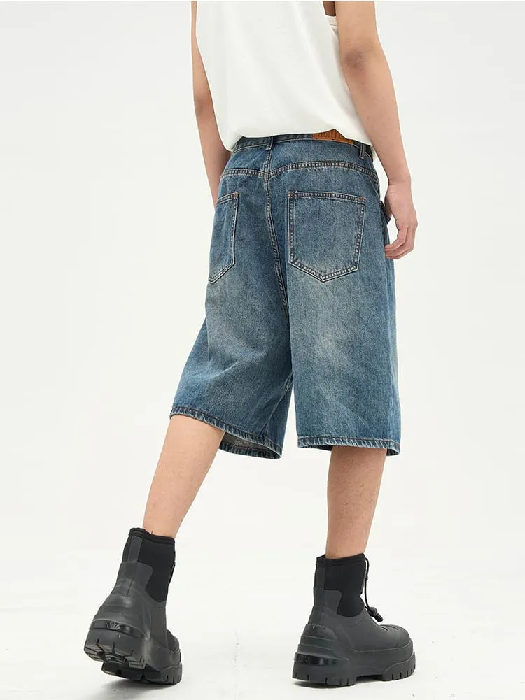 Faded Denim Shorts