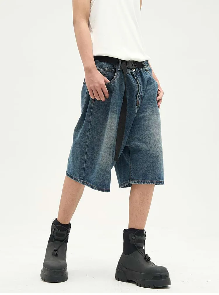 Faded Denim Shorts