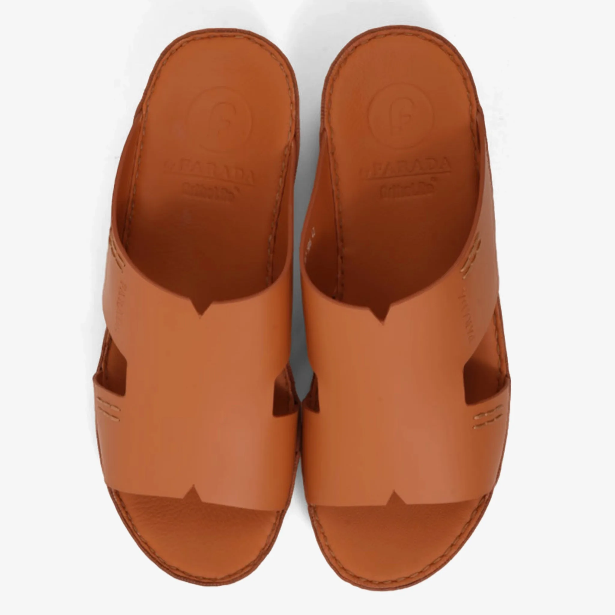 FARADA CLASSIC MENS BLACK LEATHER SANDALS SAFFRON