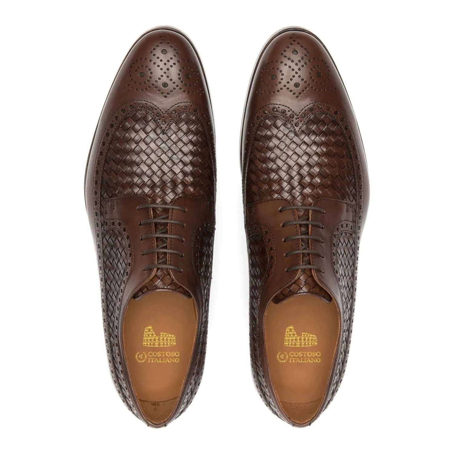 Flat Feet Shoes - Brown Leather Norwood Brogue Derby Shoes with Arch Support
