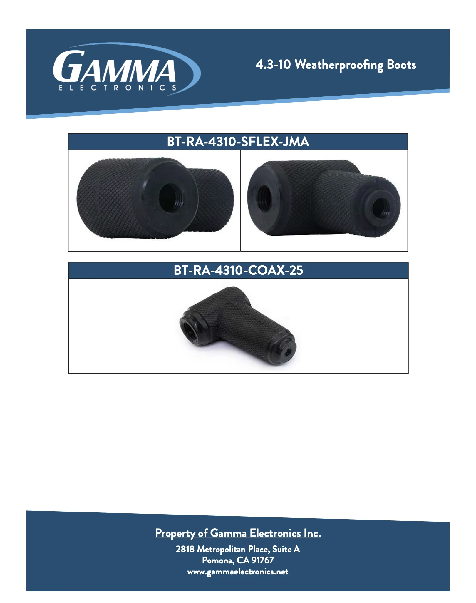 Gamma 4.3-10 RF Weatherproof Boot