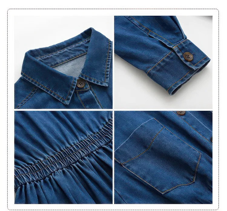 High-Waist Denim Maxi Dress