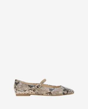 Jasper Snakeskin Leather Ballet Flat