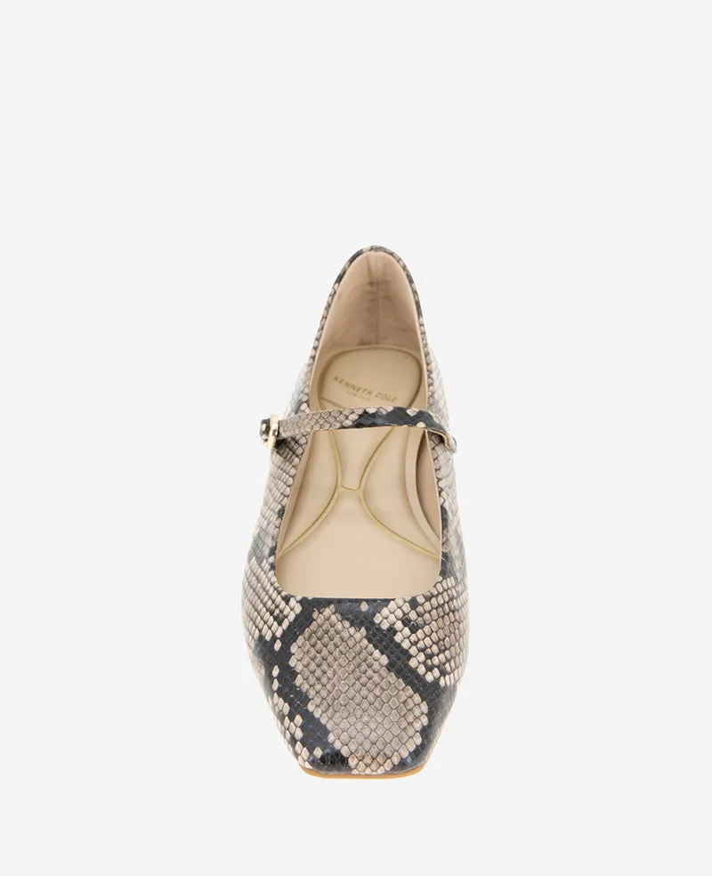 Jasper Snakeskin Leather Ballet Flat