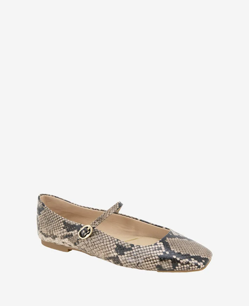 Jasper Snakeskin Leather Ballet Flat