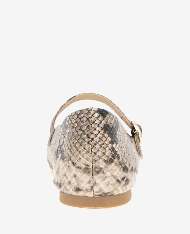 Jasper Snakeskin Leather Ballet Flat