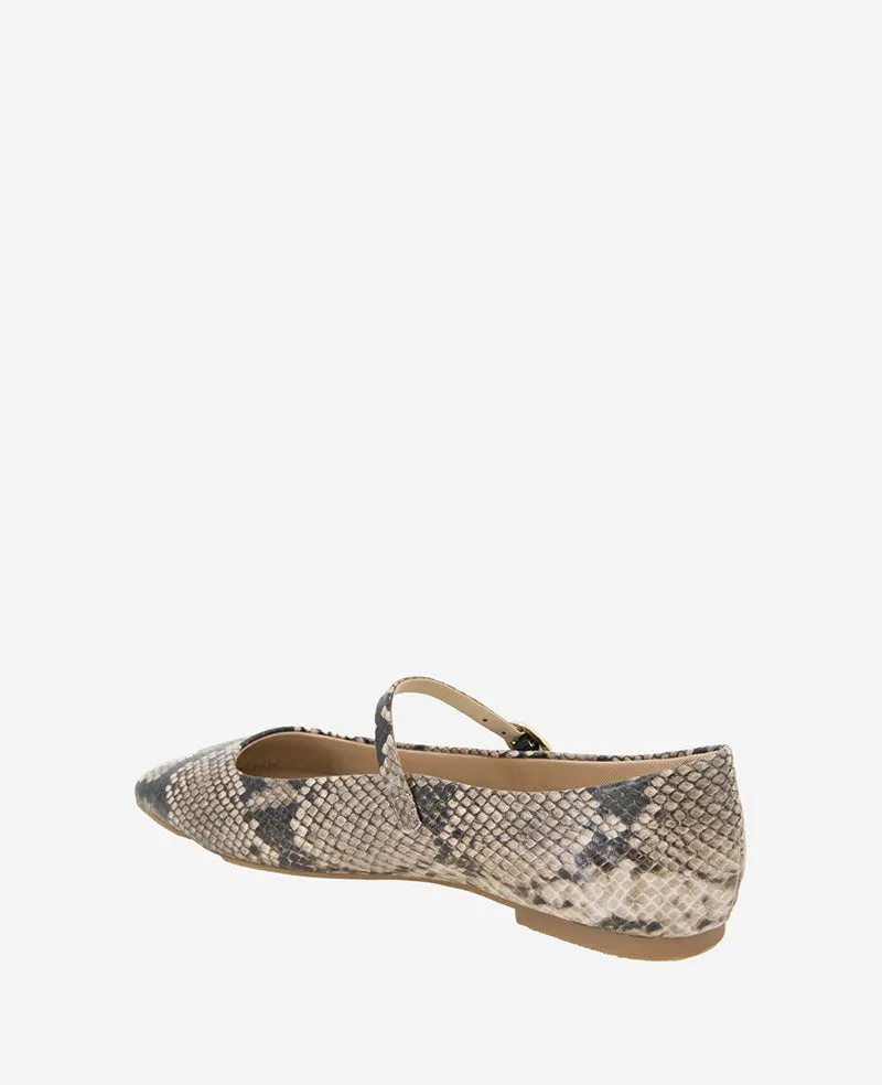 Jasper Snakeskin Leather Ballet Flat