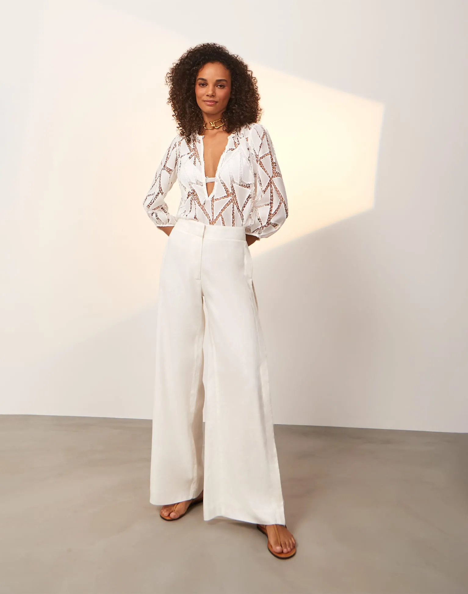 Julieta Long Sleeve Blouse - Off White